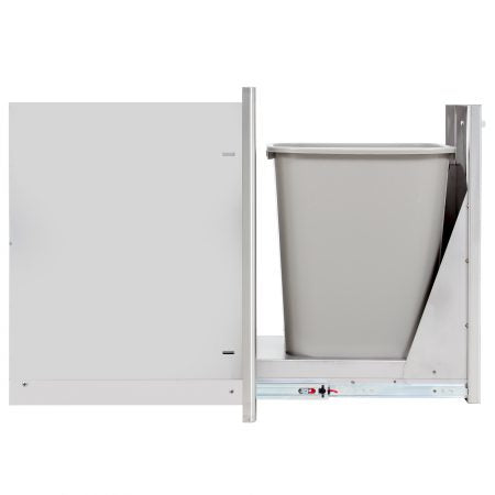 Oasis Outdoor Kitchens Signature 8ft Luxury Outdoor Island W/ Blaze Outdoor Rated Refrigerator & Summerset 15-Inch Sink – Alaska Gray Stone W/ Black Polished Granite