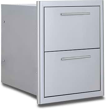 Blaze 16-Inch Stainless Steel Double Access Drawer - BLZ-DRW2-R-LT