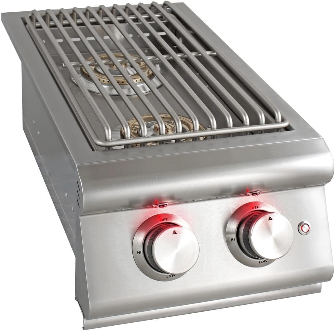 Blaze Premium LTE Built-In Propane Gas Stainless Steel Double Side Burner w/ Lid - BLZ-SB2LTE-LP