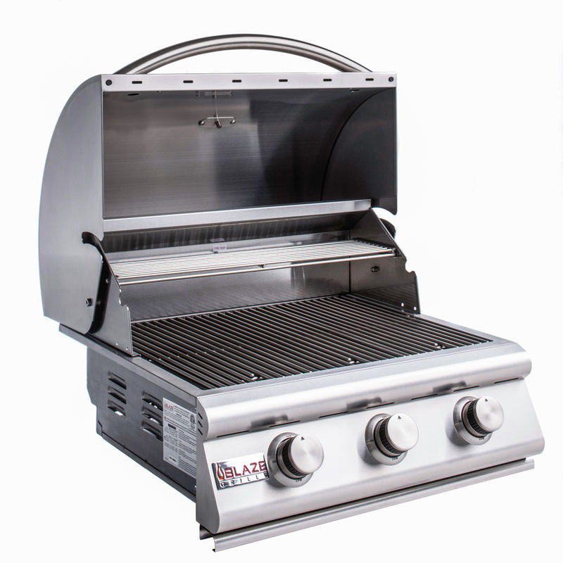 Blaze Prelude LBM 25-Inch 3-Burner Built-In Propane Gas Grill - BLZ-3LBM-LP