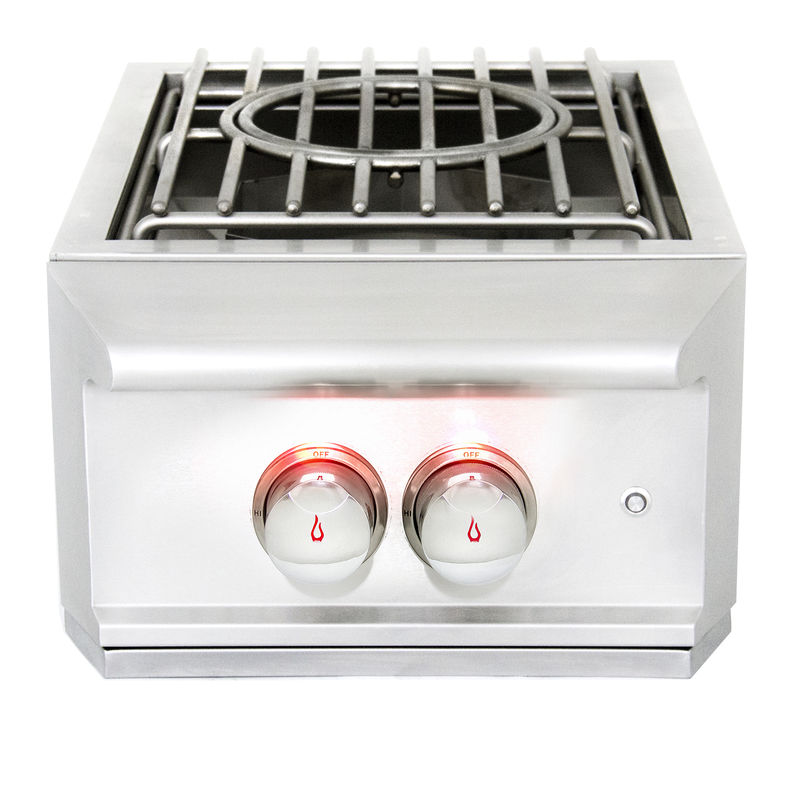 Blaze Premium LTE Built-In Natural Gas High Performance Power Burner w/ Wok Ring & Stainless Steel Lid - BLZ-PBLTE-NG