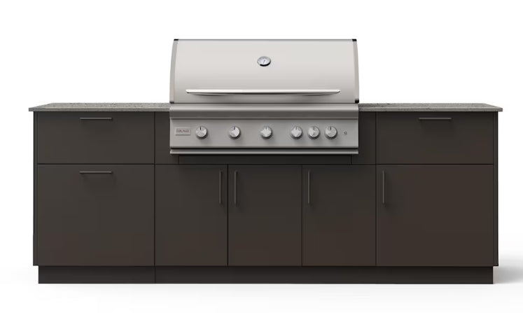 Blaze Sunrise 8-Ft Outdoor Kitchen Island w/ 40-Inch Premium LTE+ Propane Grill in Architectural Bronze w/ Keon Countertop