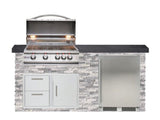 Oasis Outdoor Kitchens Signature 6ft Luxury Outdoor Island W/ Blaze Premium LTE 32-Inch Natural Gas Grill & Outdoor Rated Refrigerator – Alaska Gray Stone W/ Black Polished Granite